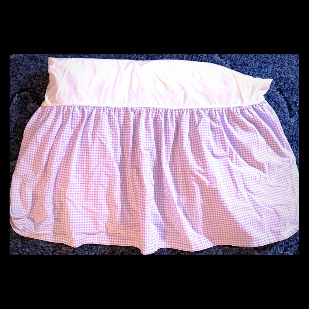 Pottery Barn Lavender Gingham Twin Dust Ruffle